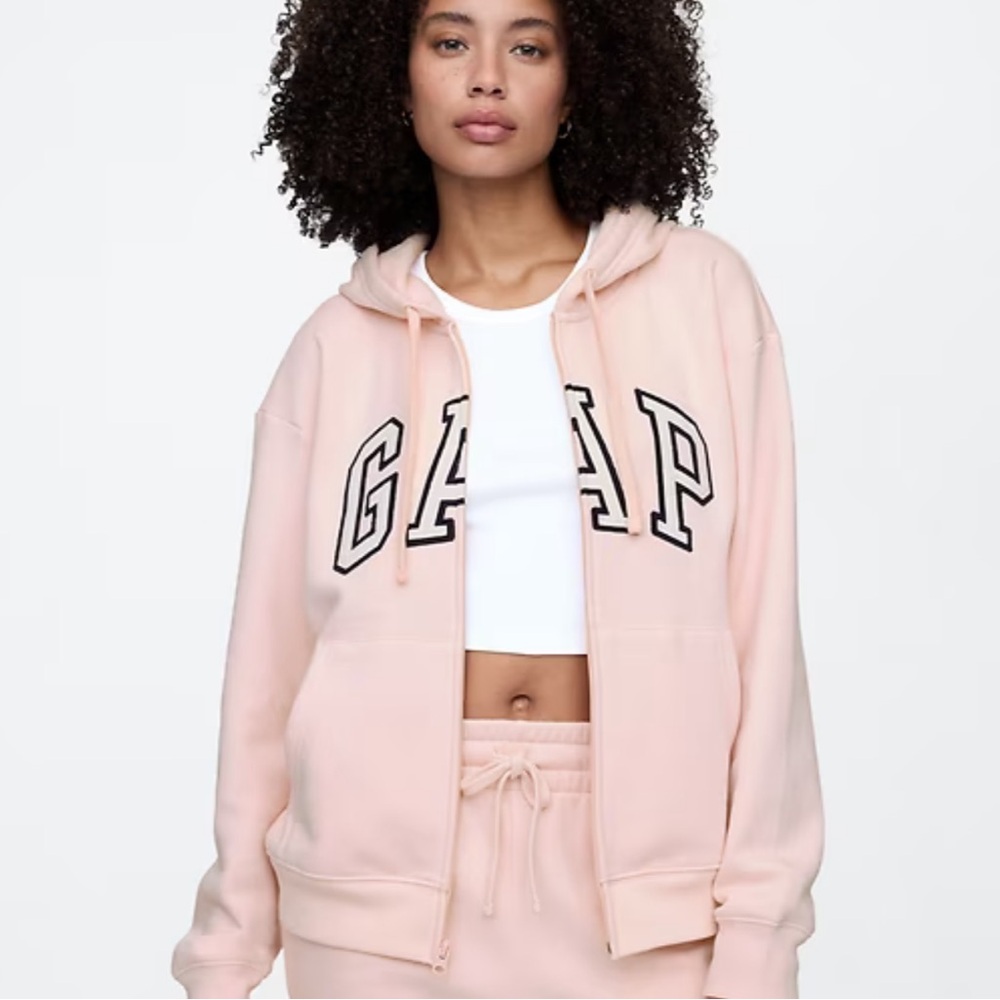GAP Women's Light Pink Zip-Up Hoodie NWT